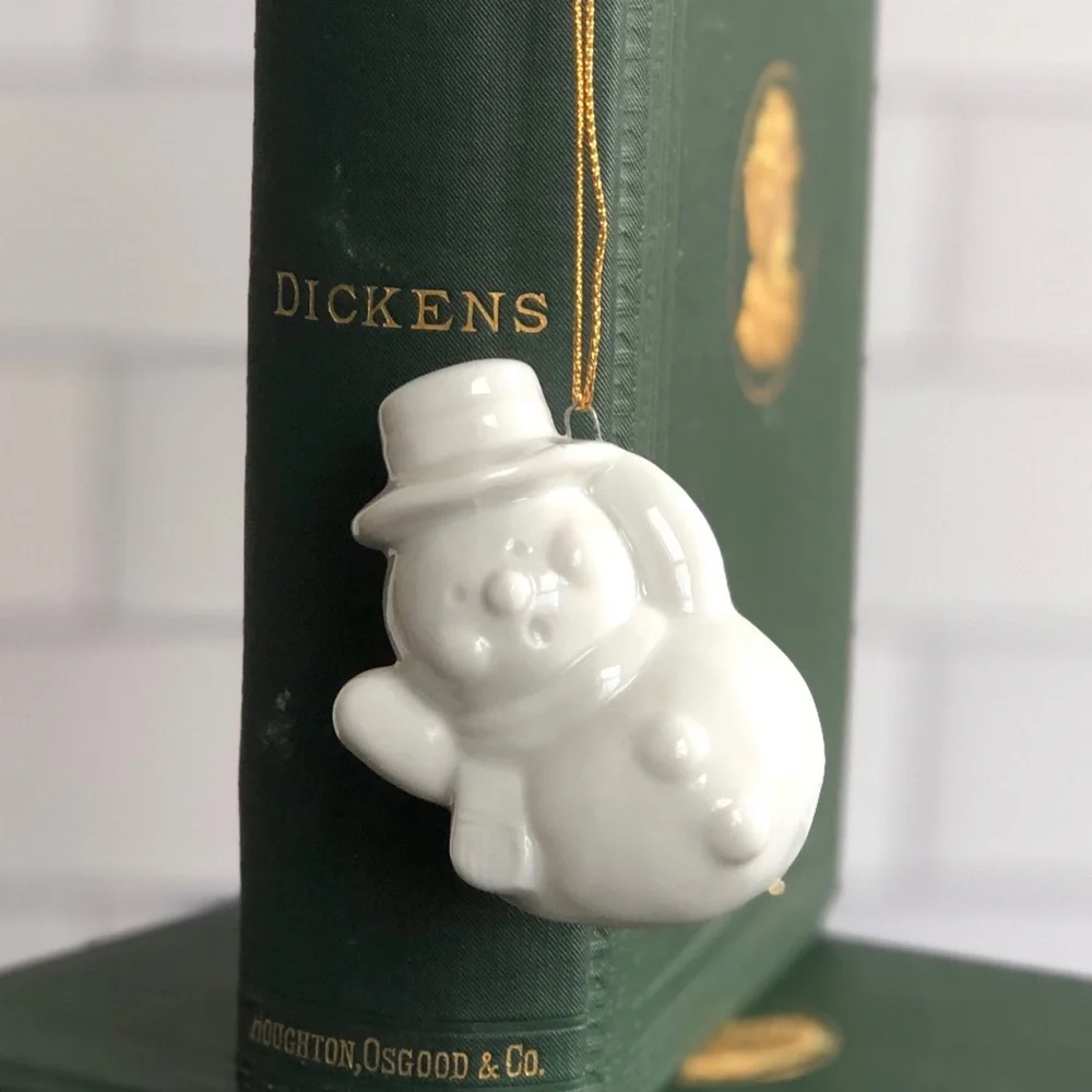 Crate & Barrel White Snowman Scandinavian